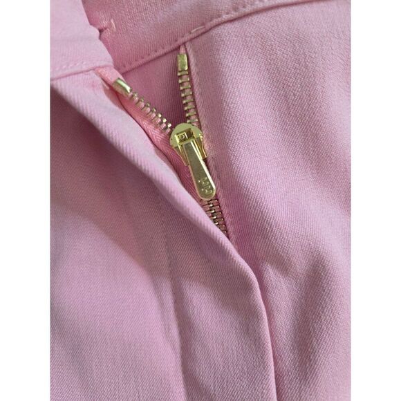 St John Sport by Marie Gray Pink Straight Pant Gold Accents Hardware sz 12 NWOT - Picture 9 of 10